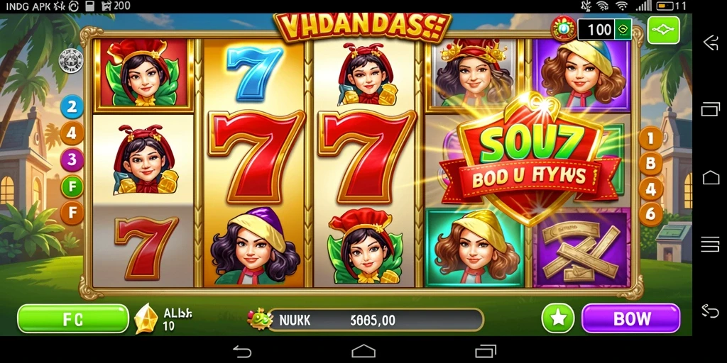 Screenshot ketiga menunjukkan tampilan menu utama yang atraktif.